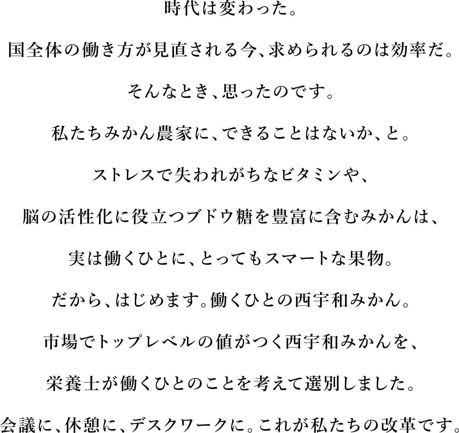 働くひとの西宇和みかん。
